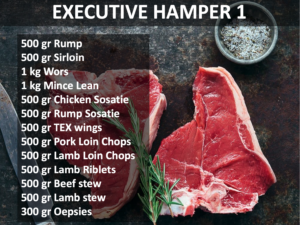 Picture of Steak and the description of executive hamper 1