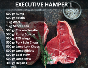 Picture of Steak and the description of executive hamper 1