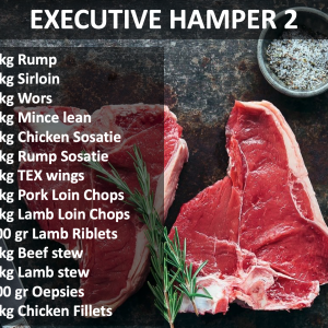 Picture of steaks and the executive hamper 2 description